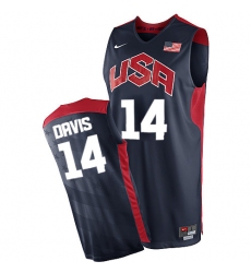 Men's Nike Team USA #14 Anthony Davis Swingman Navy Blue 2012 Olympics Basketball Jersey
