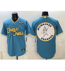 Men's Milwaukee Brewers Team Big Logo Powder Blue 2026 World Series City Connect Stitched Baseball Jersey