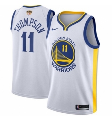Men's Nike Golden State Warriors #11 Klay Thompson Swingman White Home 2018 NBA Finals Bound NBA Jersey - Association Edition