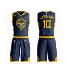 Men's Nike Golden State Warriors #10 Tim Hardaway Swingman Navy Blue NBA Suit Jersey - City Edition