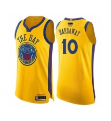 Women's Golden State Warriors #10 Tim Hardaway Swingman Gold 2019 Basketball Finals Bound Basketball Jersey - City Edition