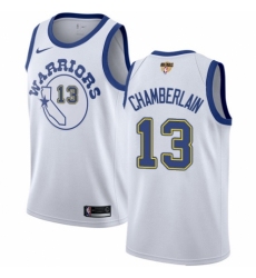 Women's Nike Golden State Warriors #13 Wilt Chamberlain Authentic White Hardwood Classics 2018 NBA Finals Bound NBA Jersey
