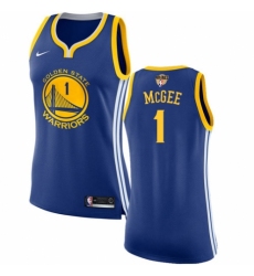 Women's Nike Golden State Warriors #1 JaVale McGee Authentic Royal Blue Road 2018 NBA Finals Bound NBA Jersey - Icon Edition