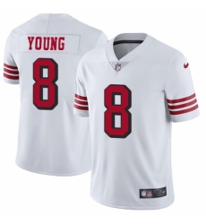 Youth Nike San Francisco 49ers #8 Steve Young Limited White Rush Vapor Untouchable NFL Jersey