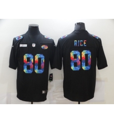 Men's San Francisco 49ers #80 Jerry Rice Rainbow Version Nike Limited Jersey