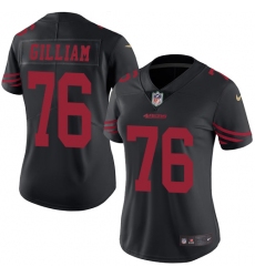 Women's Nike San Francisco 49ers #76 Garry Gilliam Limited Black Rush Vapor Untouchable NFL Jersey