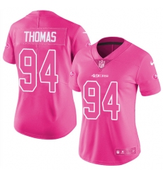 Women's Nike San Francisco 49ers #94 Solomon Thomas Limited Pink Rush Fashion NFL Jersey