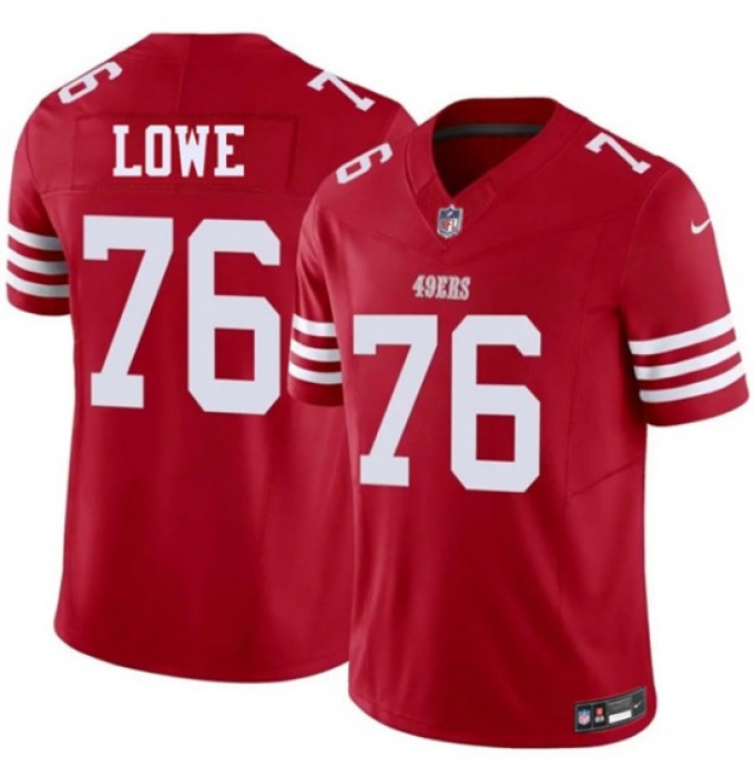 Men's San Francisco 49ers #76 Vederian Lowe Red 2026 F.U.S.E. Vapor Untouchable Limited Football Stitched Jersey