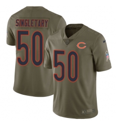 Men's Nike Chicago Bears #50 Mike Singletary Limited Olive 2017 Salute to Service NFL Jersey