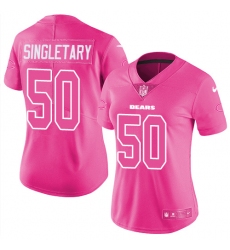 Women's Nike Chicago Bears #50 Mike Singletary Limited Pink Rush Fashion NFL Jersey