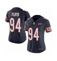 Women's Chicago Bears #94 Leonard Floyd Navy Blue Team Color 100th Season Limited Football Jersey