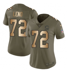 Women's Nike Chicago Bears #72 Charles Leno Limited Olive/Gold Salute to Service NFL Jersey