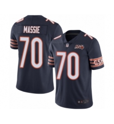 Men's Chicago Bears #70 Bobby Massie Navy Blue Team Color 100th Season Limited Football Jersey