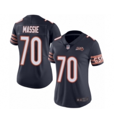 Women's Chicago Bears #70 Bobby Massie Navy Blue Team Color 100th Season Limited Football Jersey