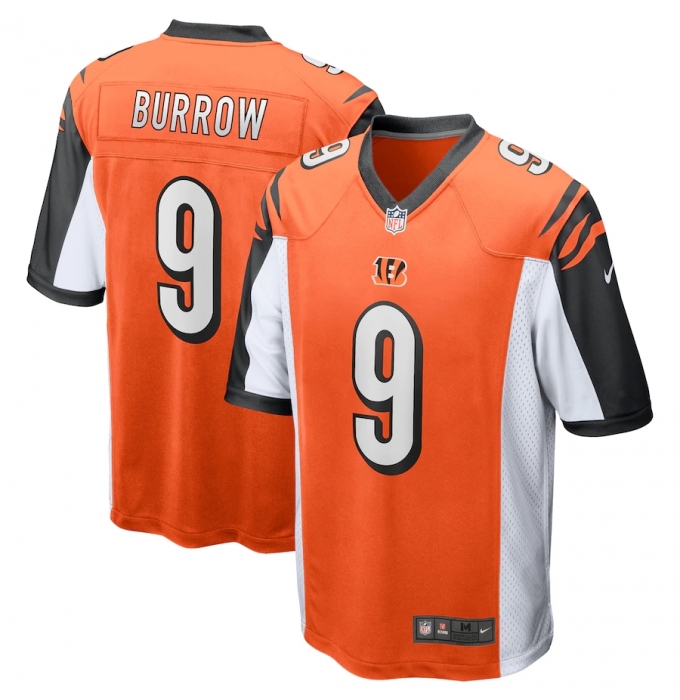 Men's Cincinnati Bengals #9 Joe Burrow Nike Orange 2020 NFL Draft First Round Pick Game Jersey.webp