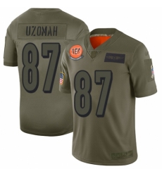 Youth Cincinnati Bengals #87 C.J. Uzomah Limited Camo 2019 Salute to Service Football Jersey