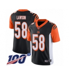 Men's Cincinnati Bengals #58 Carl Lawson Black Team Color Vapor Untouchable Limited Player 100th Season Football Jersey