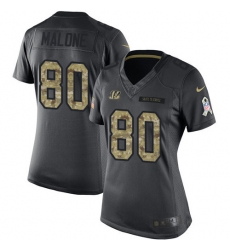 Women's Nike Cincinnati Bengals #80 Josh Malone Limited Black 2016 Salute to Service NFL Jersey