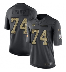 Men's Nike Cincinnati Bengals #74 Jake Fisher Limited Black 2016 Salute to Service NFL Jersey