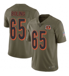 Men's Nike Cincinnati Bengals #65 Clint Boling Limited Olive 2017 Salute to Service NFL Jersey