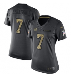 Women's Nike Cincinnati Bengals #7 Boomer Esiason Limited Black 2016 Salute to Service NFL Jersey