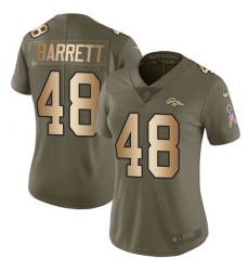 Women's Nike Denver Broncos #48 Shaquil Barrett Limited Olive/Gold 2017 Salute to Service NFL Jersey