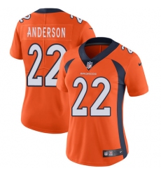 Women's Nike Denver Broncos #22 C.J. Anderson Orange Team Color Vapor Untouchable Limited Player NFL Jersey