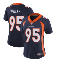 Women's Nike Denver Broncos #95 Derek Wolfe Navy Blue Alternate Vapor Untouchable Limited Player NFL Jersey