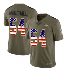 Youth Nike Denver Broncos #54 Brandon Marshall Limited Olive/USA Flag 2017 Salute to Service NFL Jersey