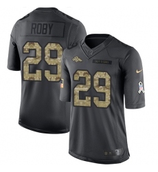 Men's Nike Denver Broncos #29 Bradley Roby Limited Black 2016 Salute to Service NFL Jersey