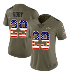 Women's Nike Denver Broncos #29 Bradley Roby Limited Olive/USA Flag 2017 Salute to Service NFL Jersey