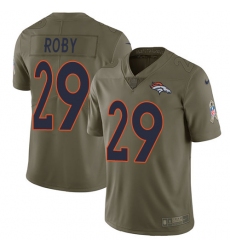 Youth Nike Denver Broncos #29 Bradley Roby Limited Olive 2017 Salute to Service NFL Jersey