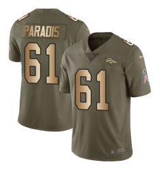 Youth Nike Denver Broncos #61 Matt Paradis Limited Olive/Gold 2017 Salute to Service NFL Jersey