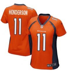 Women's Nike Denver Broncos #11 Carlos Henderson Game Orange Team Color NFL Jersey