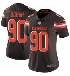 Women's Nike Cleveland Browns #90 Emmanuel Ogbah Brown Team Color Vapor Untouchable Limited Player NFL Jersey