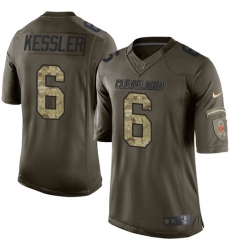 Men's Nike Cleveland Browns #6 Cody Kessler Elite Green Salute to Service NFL Jersey