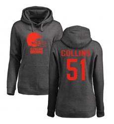 NFL Women's Nike Cleveland Browns #51 Jamie Collins Ash One Color Pullover Hoodie