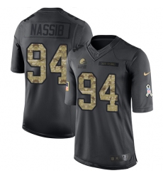 Youth Nike Cleveland Browns #94 Carl Nassib Limited Black 2016 Salute to Service NFL Jersey