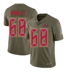 Men's Nike Tampa Bay Buccaneers #68 Joe Hawley Limited Olive 2017 Salute to Service NFL Jersey