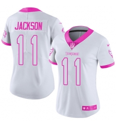 Women's Nike Tampa Bay Buccaneers #11 DeSean Jackson Limited White/Pink Rush Fashion NFL Jersey