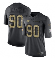 Men's Nike Tampa Bay Buccaneers #90 Chris Baker Limited Black 2016 Salute to Service NFL Jersey