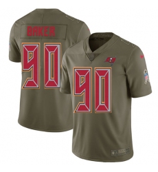 Men's Nike Tampa Bay Buccaneers #90 Chris Baker Limited Olive 2017 Salute to Service NFL Jersey