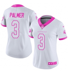 Women's Nike Arizona Cardinals #3 Carson Palmer Limited White/Pink Rush Fashion NFL Jersey