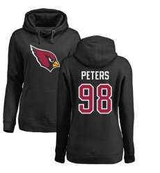 NFL Women's Nike Arizona Cardinals #98 Corey Peters Black Name & Number Logo Pullover Hoodie
