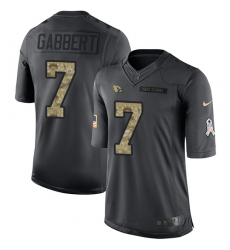 Men's Nike Arizona Cardinals #7 Blaine Gabbert Limited Black 2016 Salute to Service NFL Jersey
