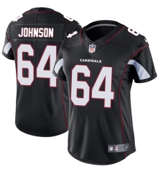 Women's Nike Arizona Cardinals #64 Dorian Johnson Black Alternate Vapor Untouchable Limited Player NFL Jersey