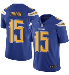 Youth Nike Los Angeles Chargers #15 Dontrelle Inman Limited Electric Blue Rush Vapor Untouchable NFL Jersey