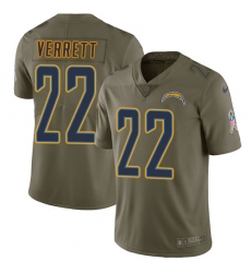 Men's Nike Los Angeles Chargers #22 Jason Verrett Limited Olive 2017 Salute to Service NFL Jersey