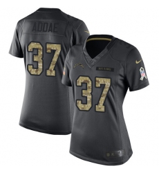 Women's Nike Los Angeles Chargers #37 Jahleel Addae Limited Black 2016 Salute to Service NFL Jersey