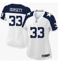 Women's Nike Dallas Cowboys #33 Tony Dorsett Limited White Throwback Alternate NFL Jersey